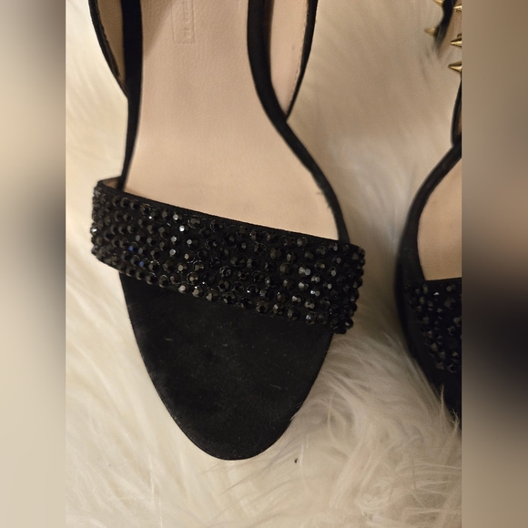 Zara Women's Suede Studded Platform Sandal Shoe Size 39/ US 8 Black - Picture 13 of 16